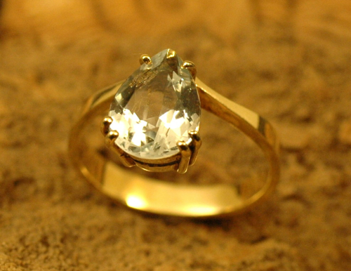 Aquamarin Damen Ring 585 GG